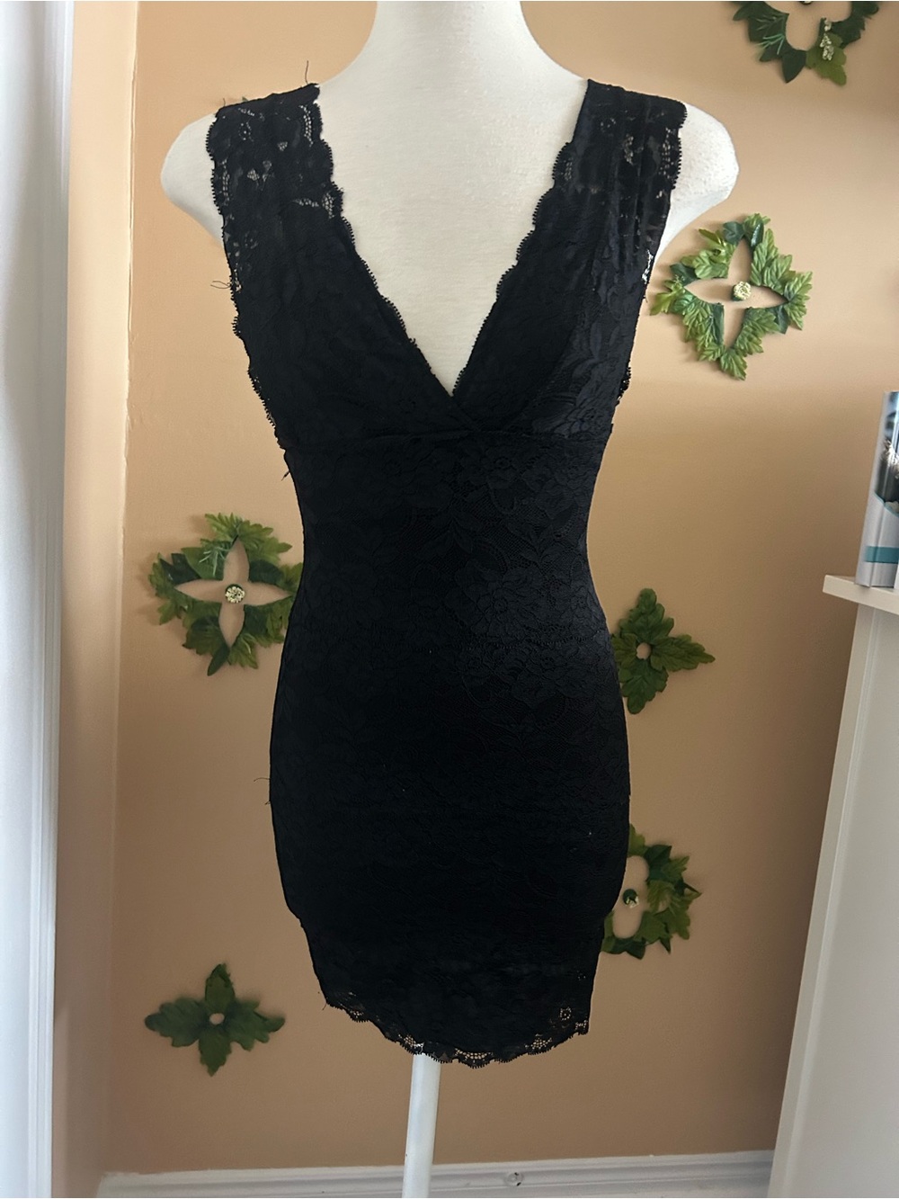Guess Black Lace Mini Dress